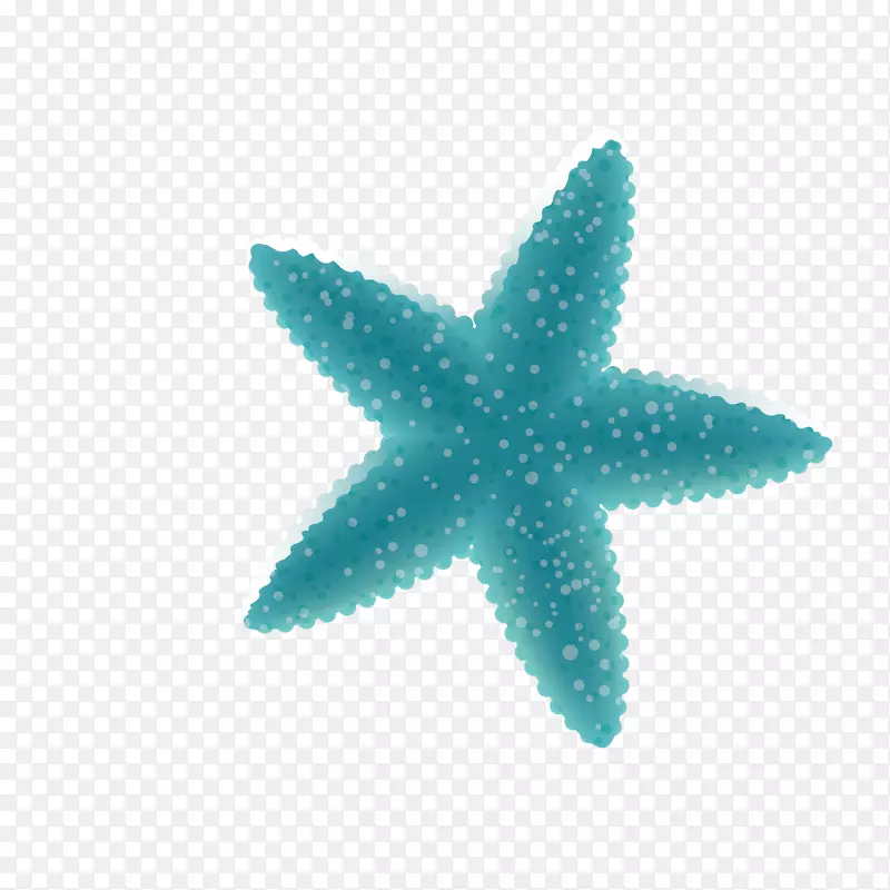 深海生物卡通海洋-蓝色海星装饰