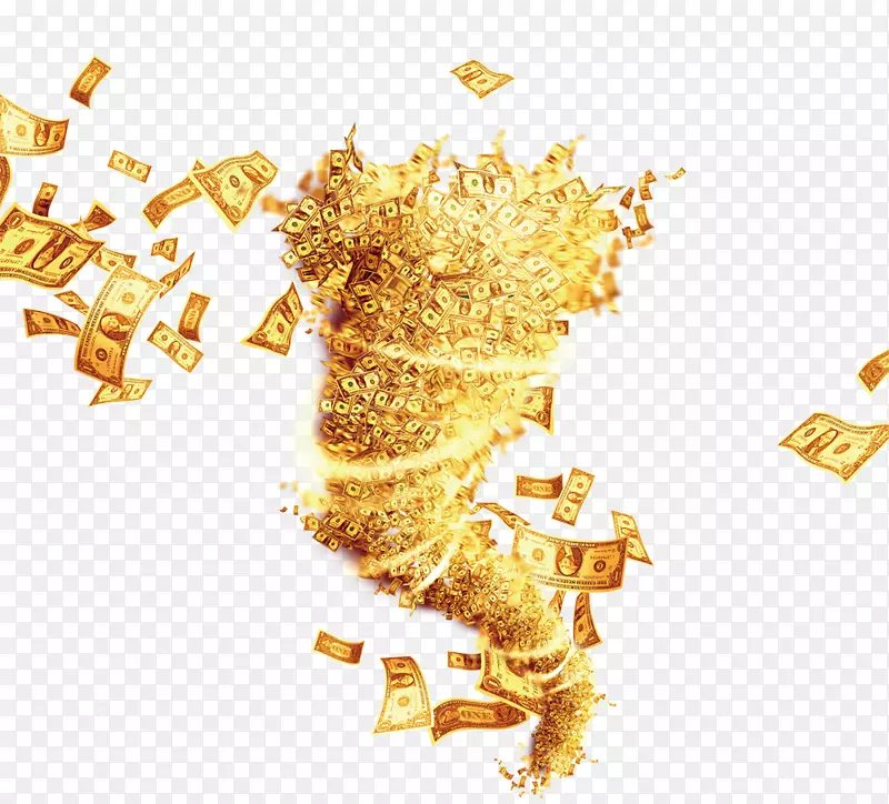 货币资源投资-黄金财富货币龙卷风元素