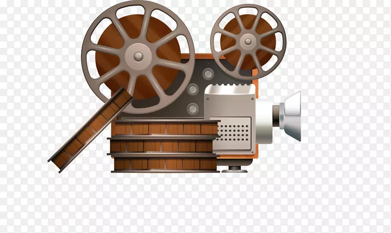 电影放映机卷轴胶片彩色复古放映机
