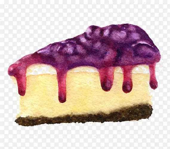 芝士蛋糕蓝莓派夹艺术蓝莓蛋糕三角