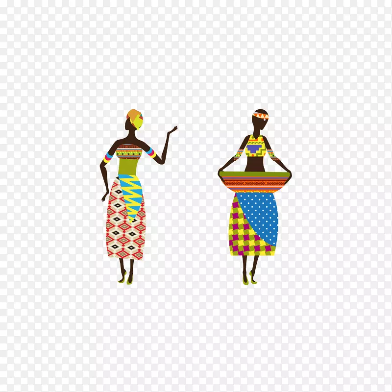非洲海报版画部落艺术水彩画-非洲妇女收藏