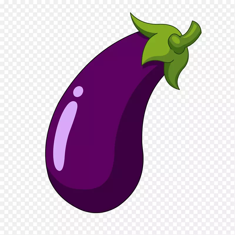 茄子卡通片-免费剪贴画-紫色茄子