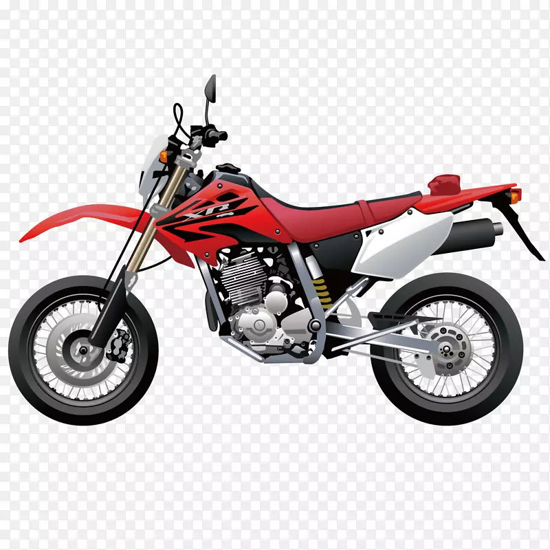 摩托车-红色摩托车