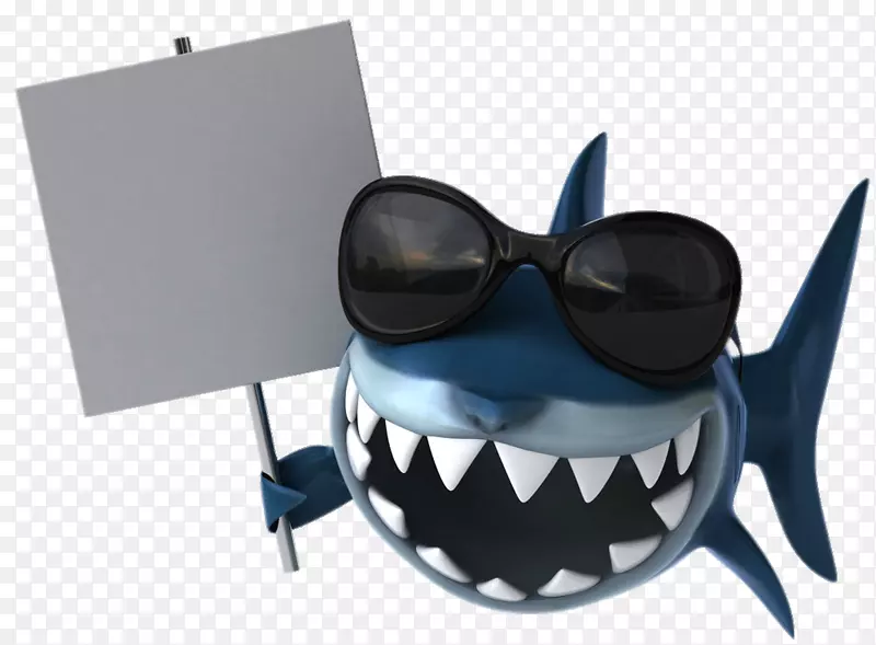 鲨鱼牙科牙刷插图-海报卡通鲨鱼
