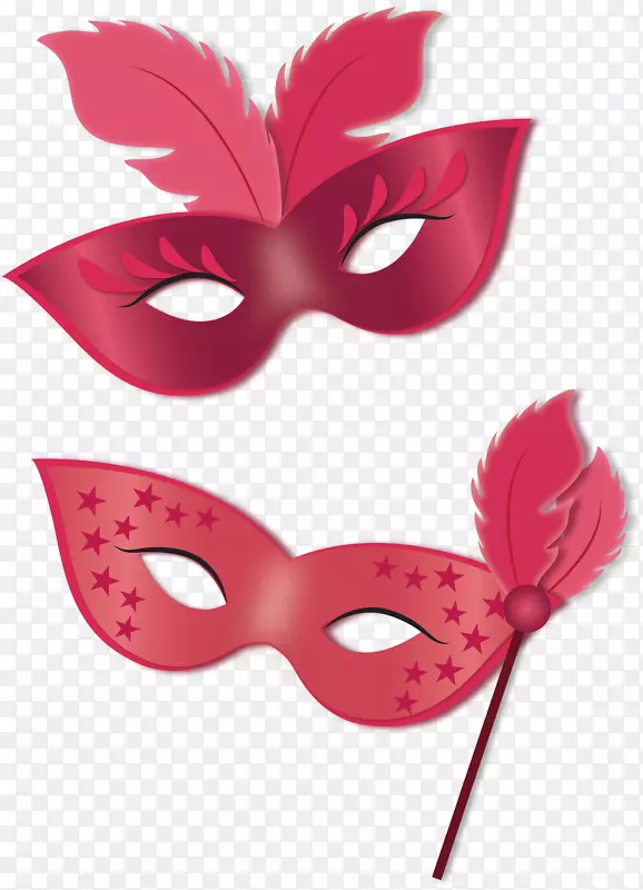 面具化妆舞会-红色嘉年华派对面具