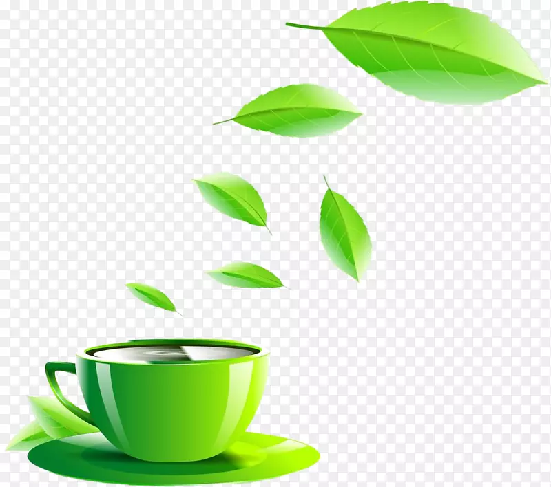绿茶咖啡杯绿茶