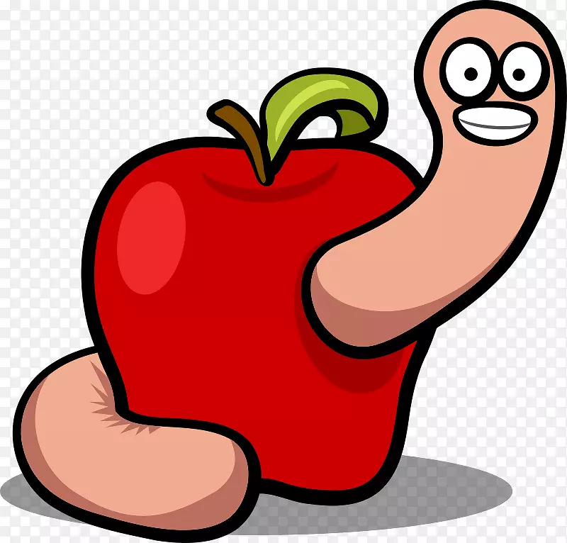 蠕虫苹果可伸缩图形剪辑艺术-蠕虫苹果