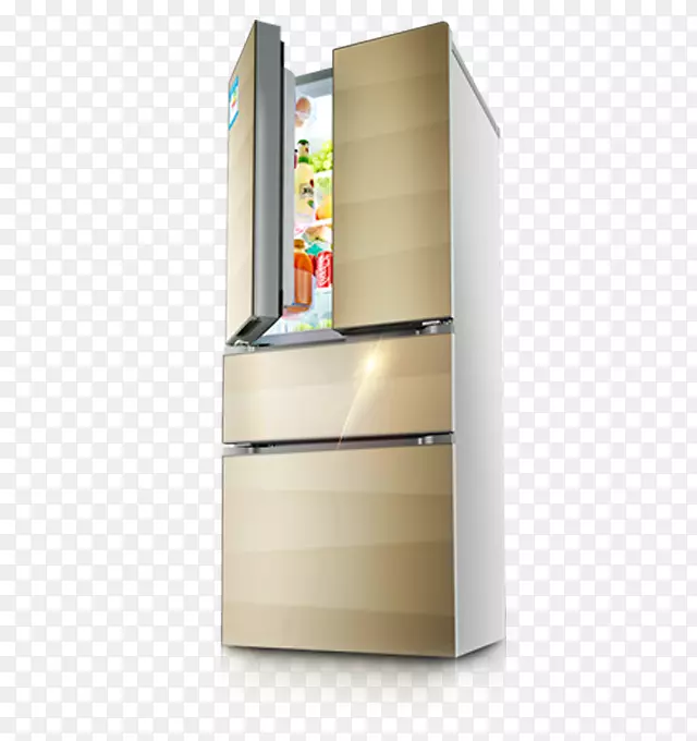 冰箱家用电器康吉拉多香槟半开四门冰箱