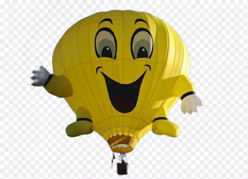 微笑飞行热气球-黄色笑脸热气球