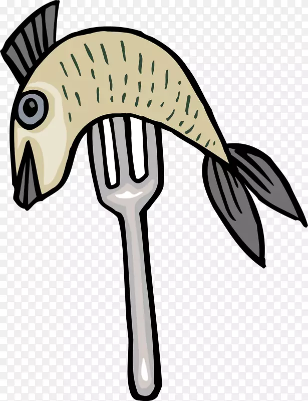 叉鱼餐具.叉子和鱼