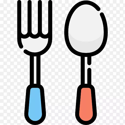 叉子勺吃饭-卡通勺子叉子