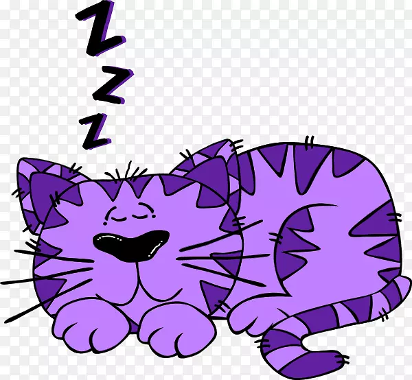 暹罗猫卡通剪贴画紫色卡通猫