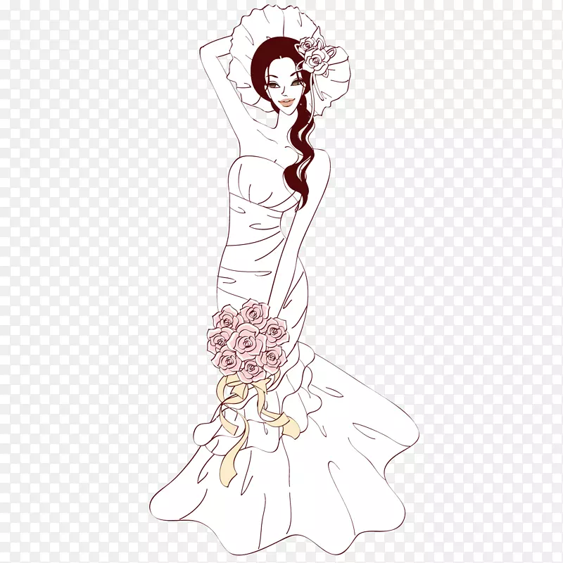 女性新娘插图-美丽新娘
