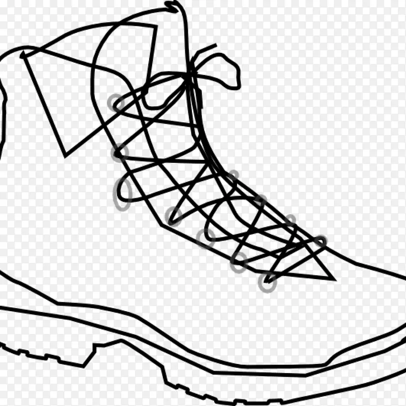 徒步旅行靴牛仔靴夹艺术-徒步旅行靴剪