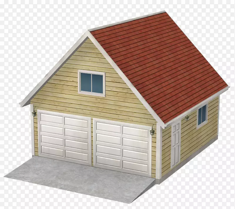 屋顶车库砖瓦-红砖停车场