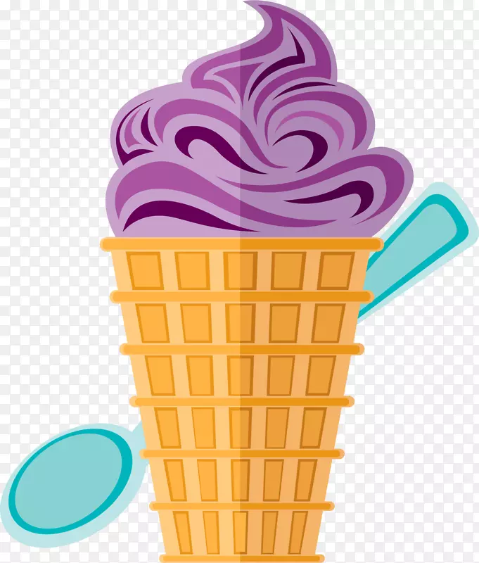 冰淇淋锥意大利冰意大利菜.蓝莓冰淇淋载体