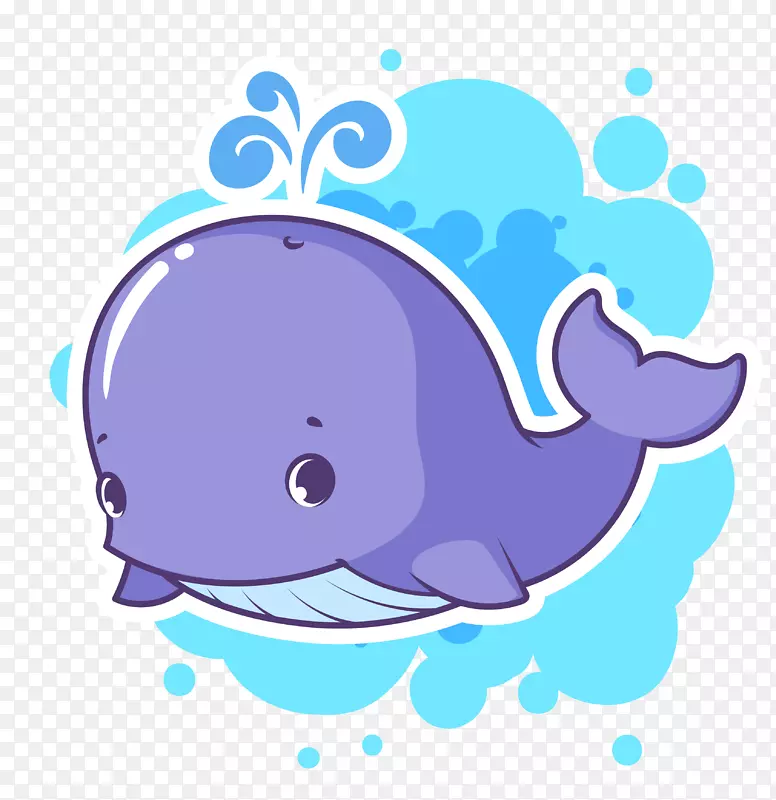 海豚鲸鱼动画剪辑艺术.卡通鲸鱼材料