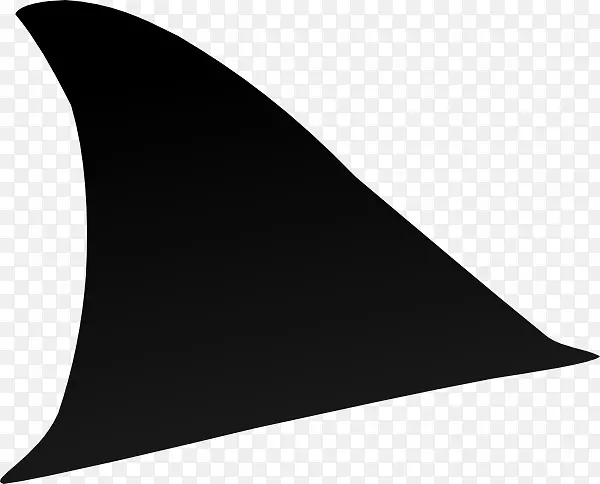 黑色三角形白色卡通鱼翅