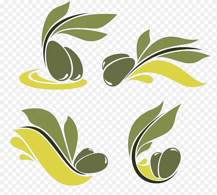 橄榄油标志插图-绿色橄榄枝