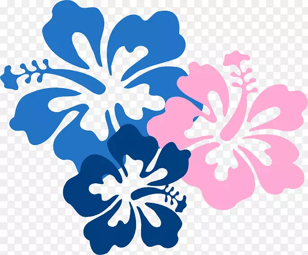 夏威夷美食夏威夷插花艺术-蓝色芙蓉剪贴画