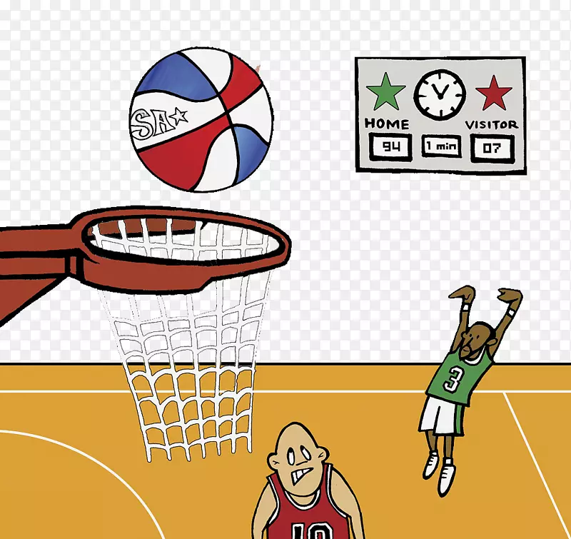 篮球场卡通动画剪辑艺术卡通篮球比赛记分板