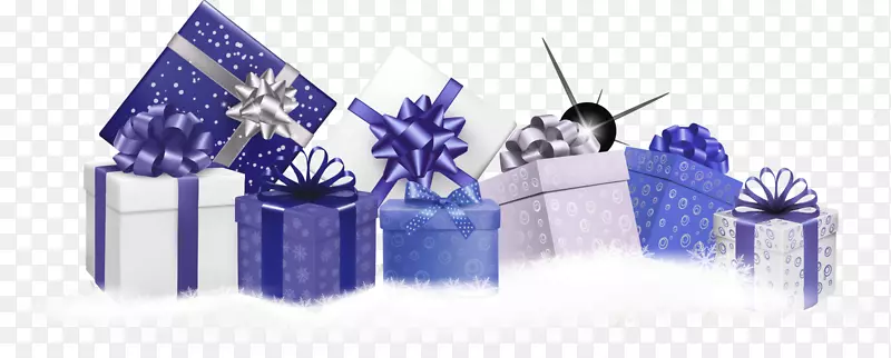 圣诞礼物雪花-蓝色礼物