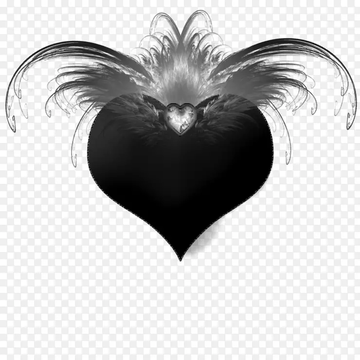 心脏剪贴画-黑色心脏