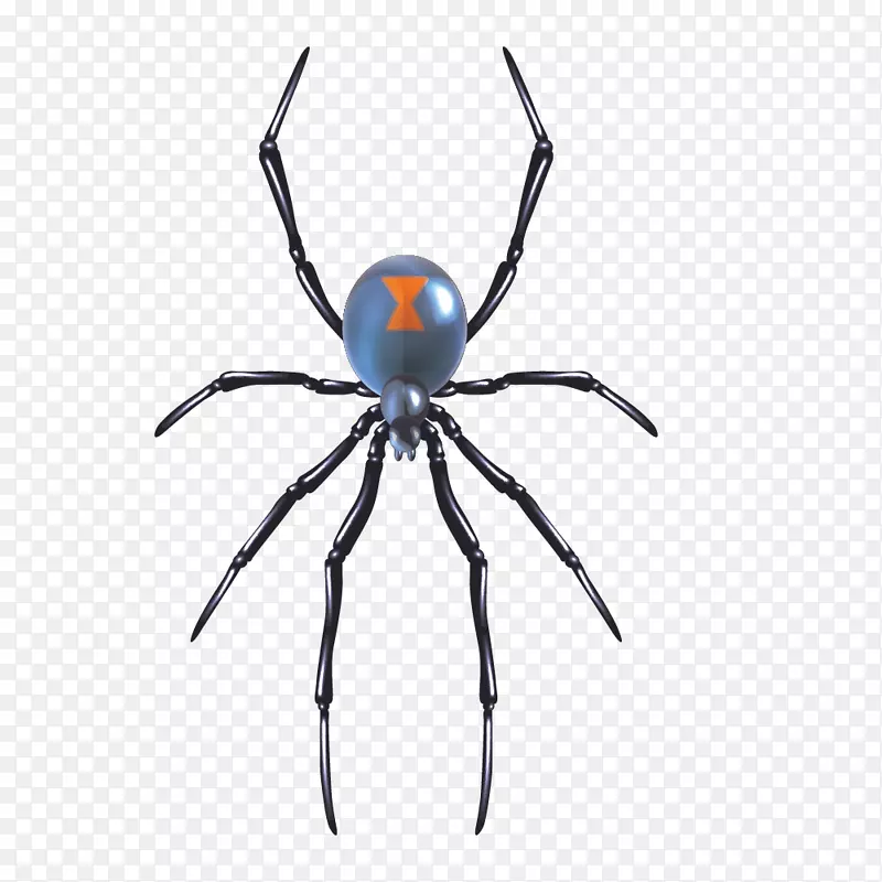 蜘蛛版税-无插图-生动的蓝色蜘蛛