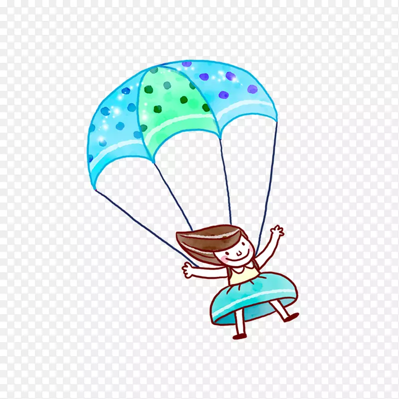 降落伞绘图卡通降落伞夹艺术卡通娃娃降落伞