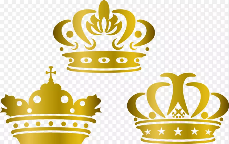 皇冠皇室-免费剪贴画-金色皇冠可爱背景材料