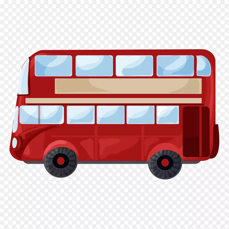 伦敦双层巴士图标-汽车双层巴士