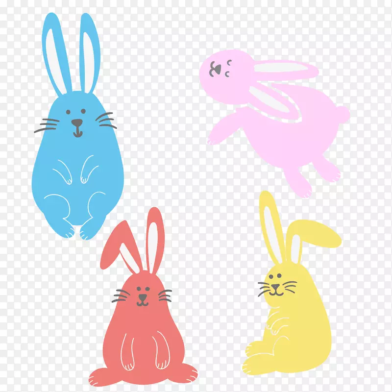 复活节兔子-彩绘复活节元素材料