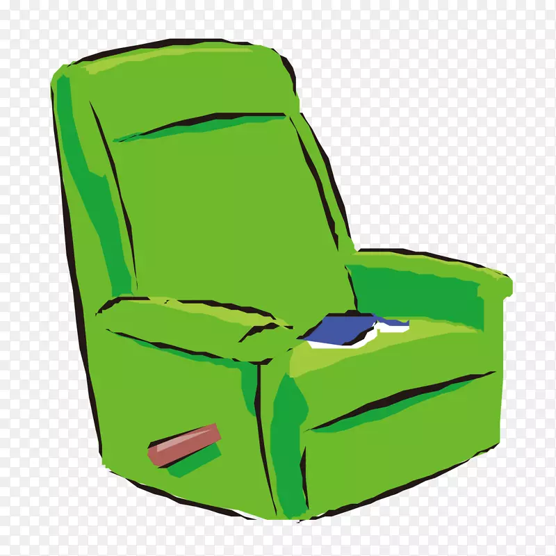 躺椅，长椅，漆成绿色的材料座椅