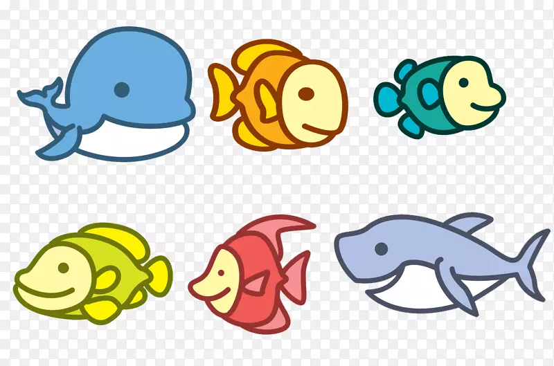 卡通水生动物深海生物卡通鱼