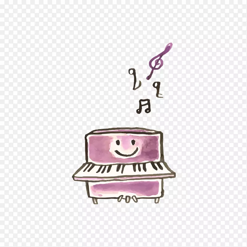 商标钢琴卡通-紫色卡通钢琴