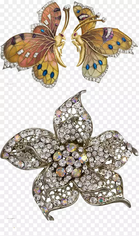 芭蕾珠宝艺术新秀发夹-钻石花蝴蝶
