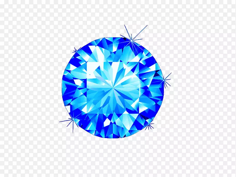 宝石莱茵石钻石图标-亮蓝色钻石