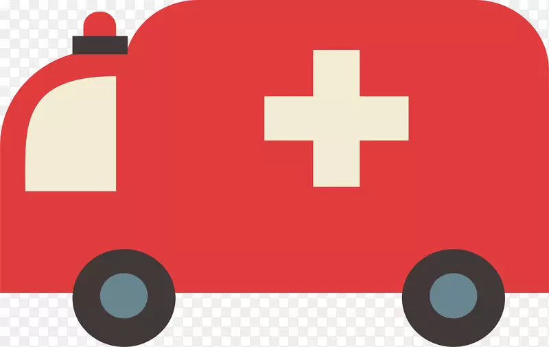救护车紧急救护部图-红色紧急救护车