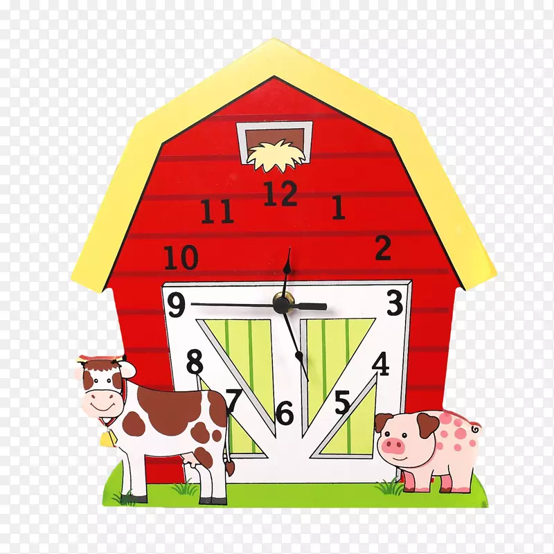 农场托儿所挂牌儿童-有趣的奇数双钟