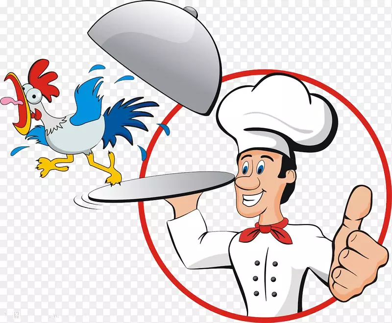 鸡厨师烹饪插图-厨师鸡