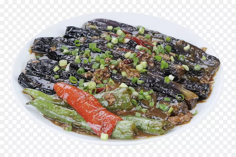 素食茄子亚洲菜蔬菜烤茄子胡椒