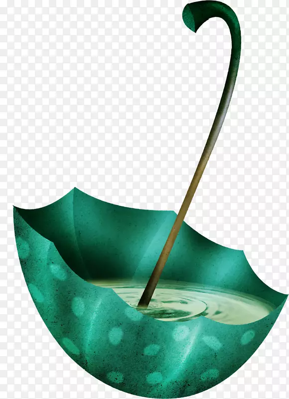 纸伞材料夹艺术.绿色伞
