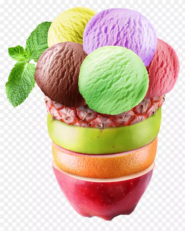 草莓冰淇淋圣代冰淇淋圆锥冰淇淋