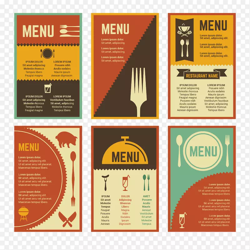 菜单餐厅图形设计.老式菜单设计材料