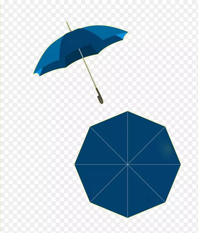 伞圈剪贴画-新鲜蓝色伞