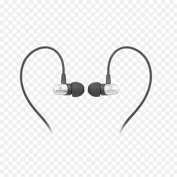耳机-技术公司黑白字体-黑色耳机
