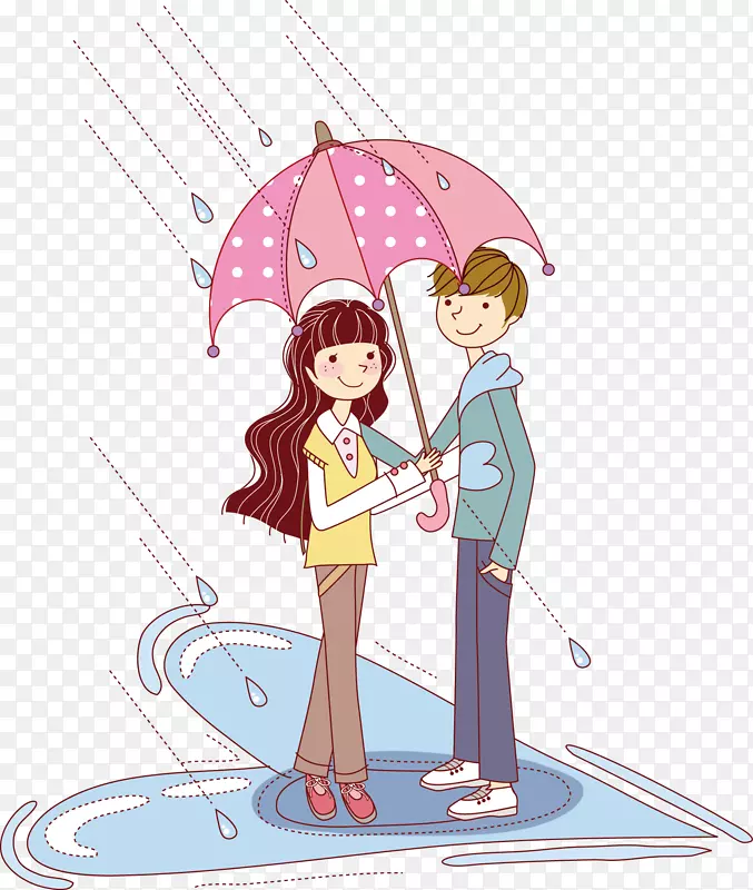 雨伞图标-雨伞情侣