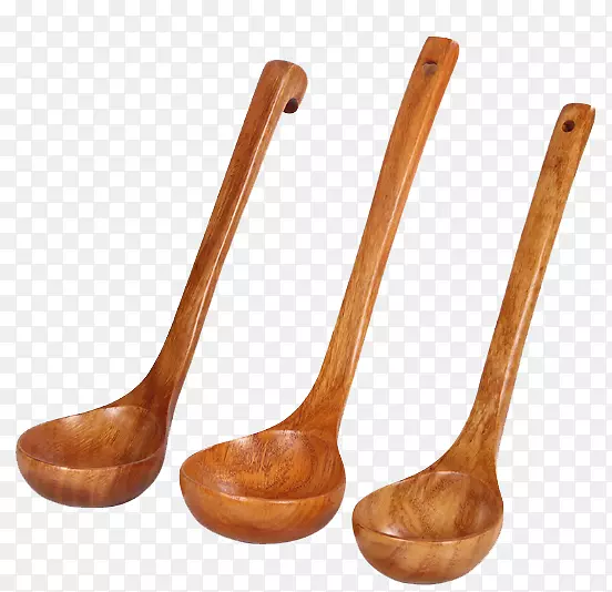 木汤匙粥勺-三个木勺