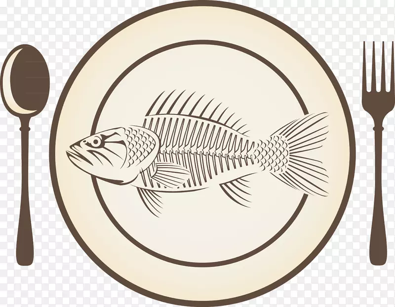 叉勺盘欧式板叉勺鱼元素