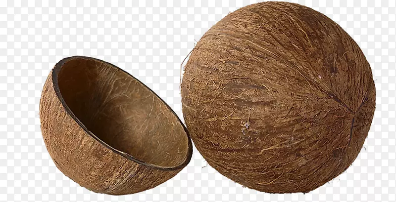 椰子甜点夹艺术.棕色椰子壳